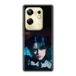 Чехлы Венсдей на Infinix Zero 30 Уэнсдей (AlphaPrint) (взгляд Уэнздей)