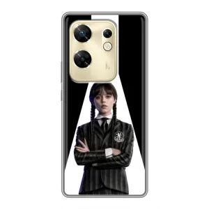 Чехлы Венсдей на Infinix Zero 30 Уэнсдей (AlphaPrint) (W-Wednesday)