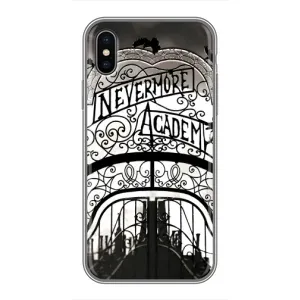 Чехол с дизайном Венздей 2 на iPhone X (Ворота Академии Невермор)