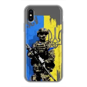Чехлы с картинкой ЗСУ для iPhone X (AlphaPrint) (АРТ солдат)