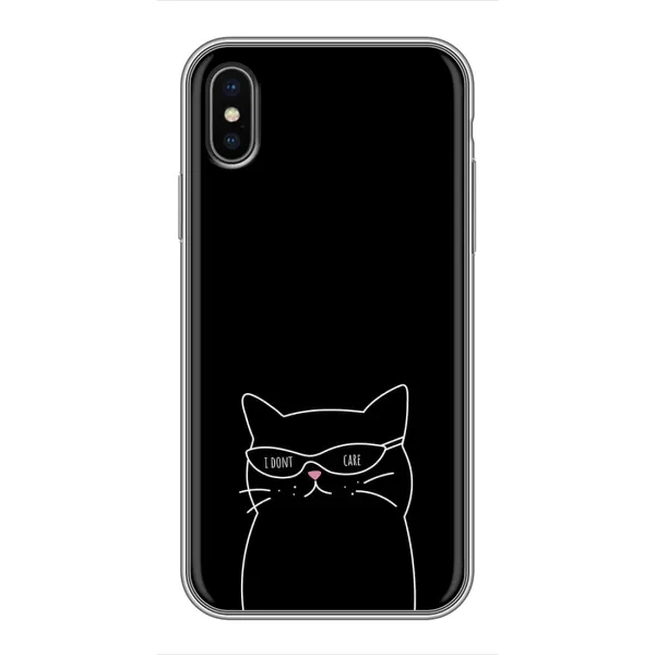 Чохол з принтом «Байдужий кіт» для iPhone X
