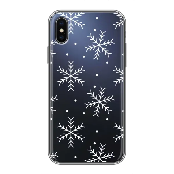 Чохол з принтом «Білі сніжинки» для iPhone X