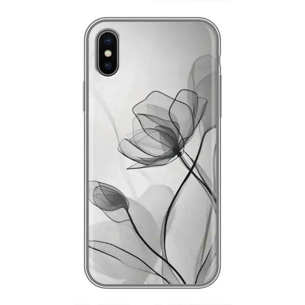 Чохол з принтом «Чорні квіти» для iPhone X Чохол з принтом «Чорні квіти» для iPhone X