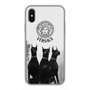 Чохол з принтом «Доберман Версаче» для iPhone X