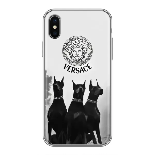 Чохол з принтом «Доберман Версаче» для iPhone X