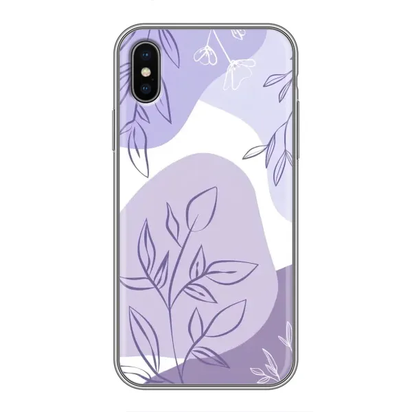 Чохол з принтом «Фіолетове листя абстракція» для iPhone X Чохол з принтом «Фіолетове листя абстракція» для iPhone X