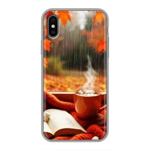 Чохол з унікальним дизайном 'Осінь з кавою' для iPhone X (Кава і дощ)