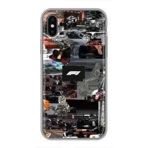 Чехол Формула1 на iPhone X (Гоночный коллаж Ф1)