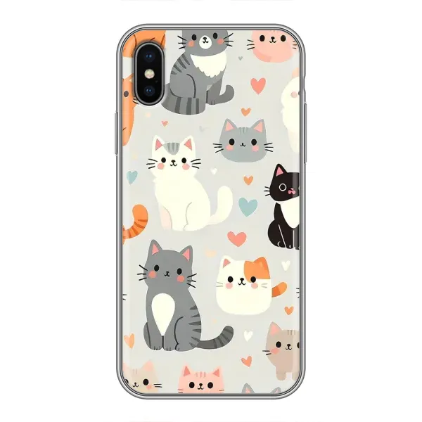 Чохол з принтом «Колаж котів» для iPhone X