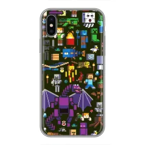 Чохол Майнкрафт на iPhone X (AlphaPrint) Minecraft (Колаж Майнкрафт)