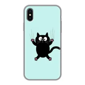 Чохол з принтом для iPhone X (AlphaPrint) Модні коти (Падаючий кіт)