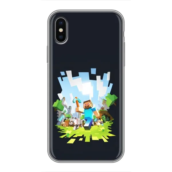 Чохол з принтом «персонажі Minecraft» для iPhone X