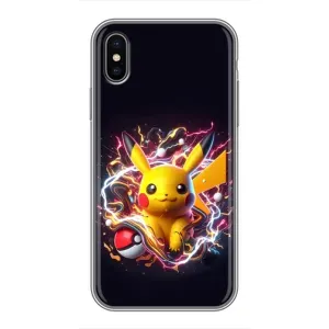 Чохол з Пікачу на iPhone X (Пікачу з м'ячем)