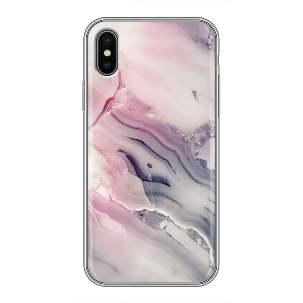 Чохол з принтом «Пурпурний Мрамор» для iPhone X