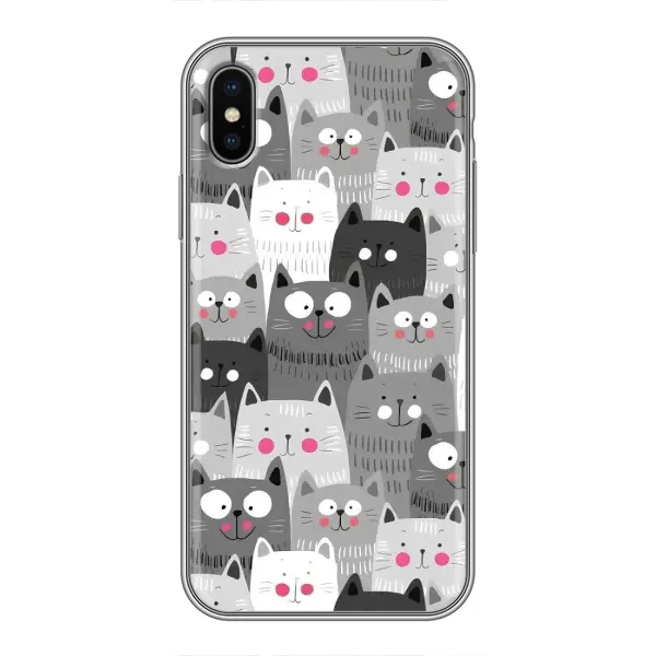 Чехол с принтом «Рисованные котики» для iPhone X
