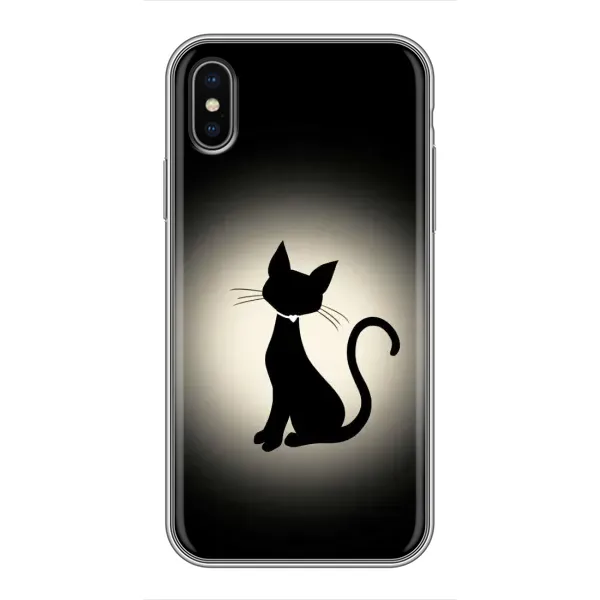 Чохол з принтом «Силует котика» для iPhone X