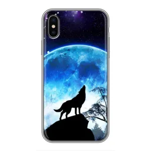 Захисні чохли для Епл X (AlphaPrint) (ХІТ продаж) ВОВК (Вовк на місяць)