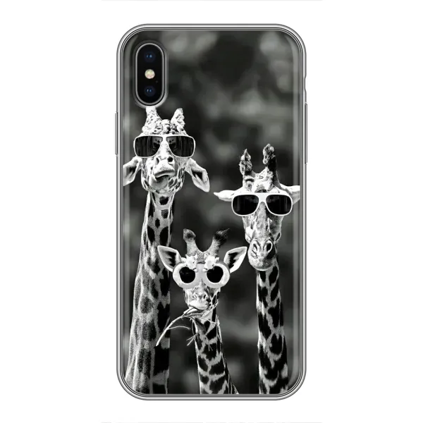 Чохол з принтом «Жирафи в окулярах» для iPhone X