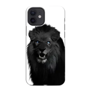 Чехлы с картинками животных iPhone 12 mini (Черный ЛЕВ)