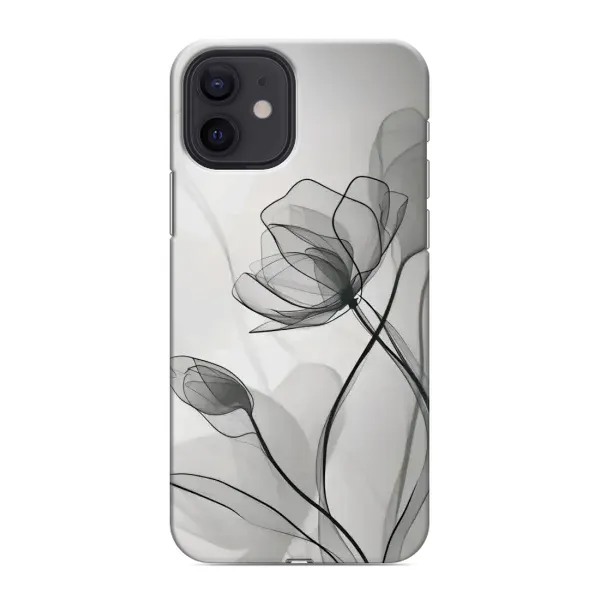 Чехол с принтом «Черные цветы» для iPhone 12 mini Чехол с принтом «Черные цветы» для iPhone 12 mini