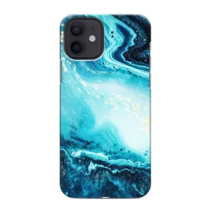 Мраморный чехол на iPhone 12 mini (VPrint) (Голубой мрамор)