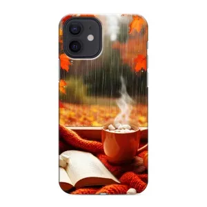 Чехол с уникальным дизайном «Осень с кофе» для iPhone 12 mini (Кофе и дождь)