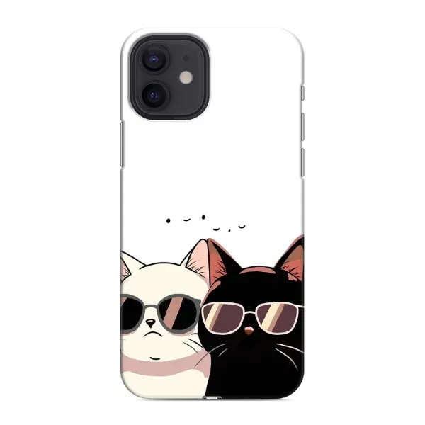 Чохол з принтом «Коти в окулярах» для iPhone 12 mini