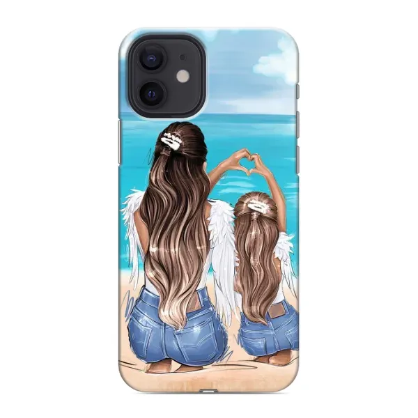 Чохол з принтом «Мама з донькою» для iPhone 12 mini