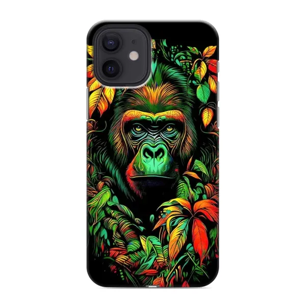 Чохол з принтом «Мавпа в квітах» для iPhone 12 mini