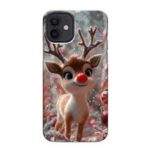 Яркий чехол для iPhone 12 mini с Зимними Оленятами