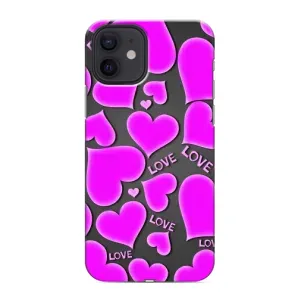 Чехлы для любимой на Айфон 12 мини (VPrint) (Pink hearts)