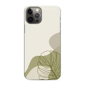 Силконовий чохол з принтом в квітах на iPhone 12 Pro Max (Зелена монстера дизайн)