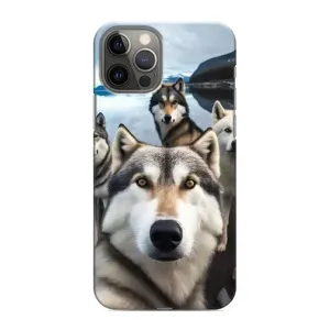 Чохол з Хаскі iPhone 12 Pro Max - (AlphaPrint) (Селфі Хаскі)
