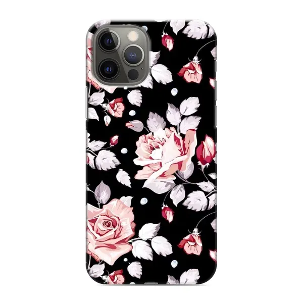 Чехол с принтом «Цветочки на черном» для iPhone 12 Pro