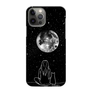 Чехол с рисунком кот на iPhone 12 Pro (Девушка с котом)