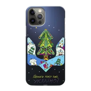 Зимні Чохли для Apple 12 Pro - прозорий фон (Різдвяний герб)