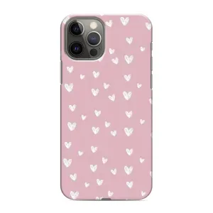 Чехол с розовым рисунком для iPhone 12 Pro (Сердечки на розовом)
