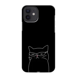 Чехол с рисунком кот на iPhone 12 (Равнодушный кот)