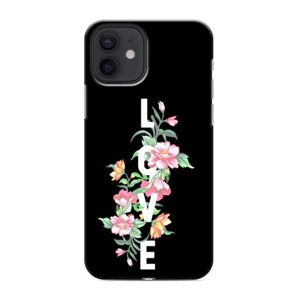 Чохол з принтом «Квіти LOVE» для iPhone 12