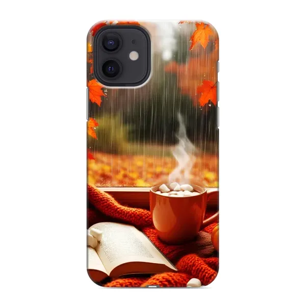 Чехол с принтом «Кофе и дождь» для iPhone 12