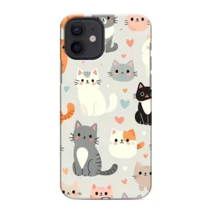 Чехол с рисунком кот на iPhone 12 (Коллаж котов)