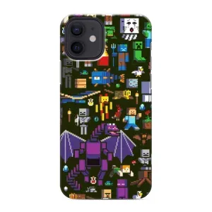 Чехол Майнкрафт на iPhone 12 (AlphaPrint) Minecraft (Коллаж Майнкрафт)