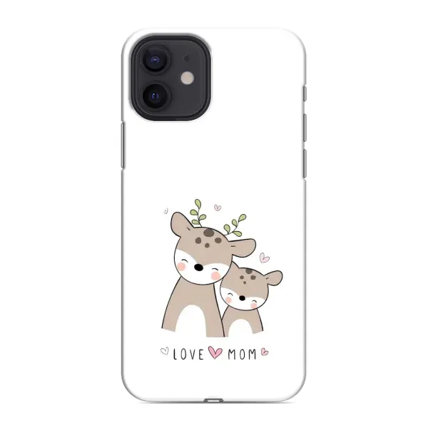 Чохол з принтом «Оленята мама і малюк» для iPhone 12