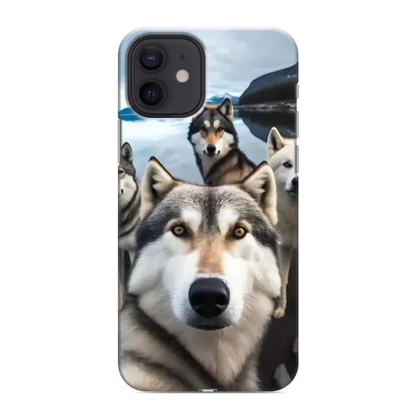Чохол з принтом «Селфі Хаскі» для iPhone 12