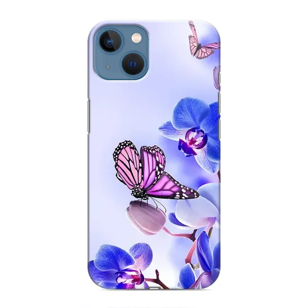 Чохол з принтом «Метелик на квітах» для iPhone 13 Mini
