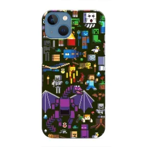 Чехол Майнкрафт на iPhone 13 Mini (AlphaPrint) Minecraft (Коллаж Майнкрафт)