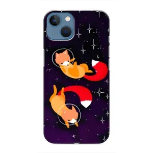 Чехлы с картинкой Лисички для iPhone 13 Mini (VPrint) (Лисички космонавты)