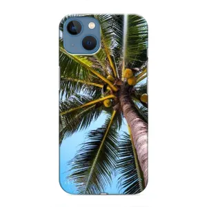 Силиконовый чехол с КАРТИНКАМИ лето для iPhone 13 Mini (AlphaPrint) (Пальма)