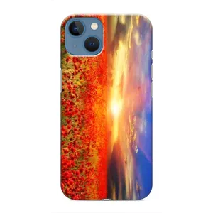 Чехол с картинкой (Стильные) для Айфон 13 мини - (AlphaPrint) (Поле тюльпанов)