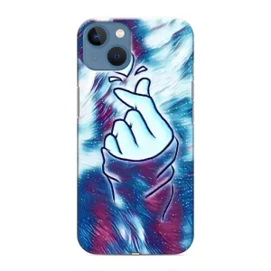 Чехол с принтом для iPhone 13 Mini (AlphaPrint - Знак сердечка) (Радужное сердце)